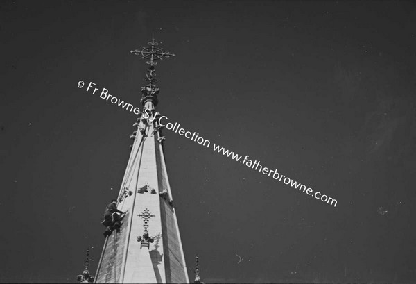 THE CHURCH SPIRES OF DROGHEDA, STEEPLEJACK AT WORK